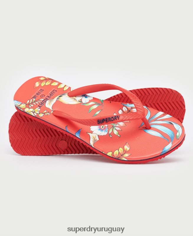 uy Superdry mujer chanclas vintage clásicas rojo DT2N8Z4400 zapatos