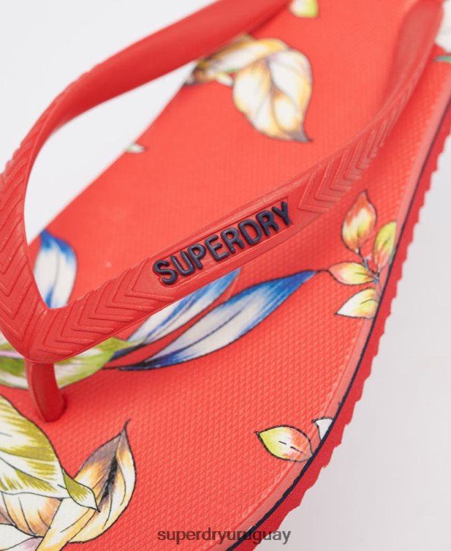 uy Superdry mujer chanclas vintage clásicas rojo DT2N8Z4400 zapatos