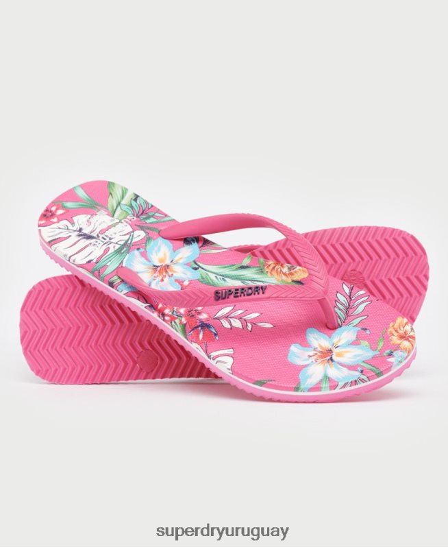 uy Superdry mujer chanclas vintage clásicas rosa DT2N8Z4401 zapatos