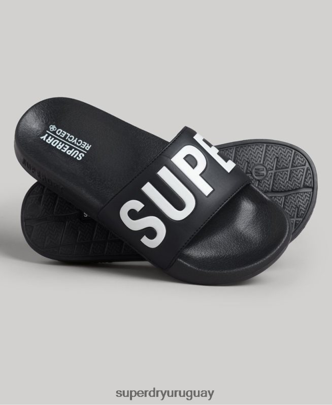 uy Superdry mujer Deslizadores de grupo de núcleo de código negro DT2N8Z4385 zapatos
