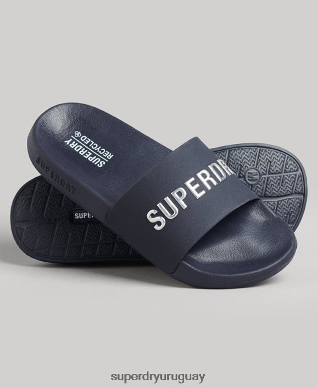 uy Superdry mujer chanclas de piscina con logo de código Armada DT2N8Z4392 zapatos