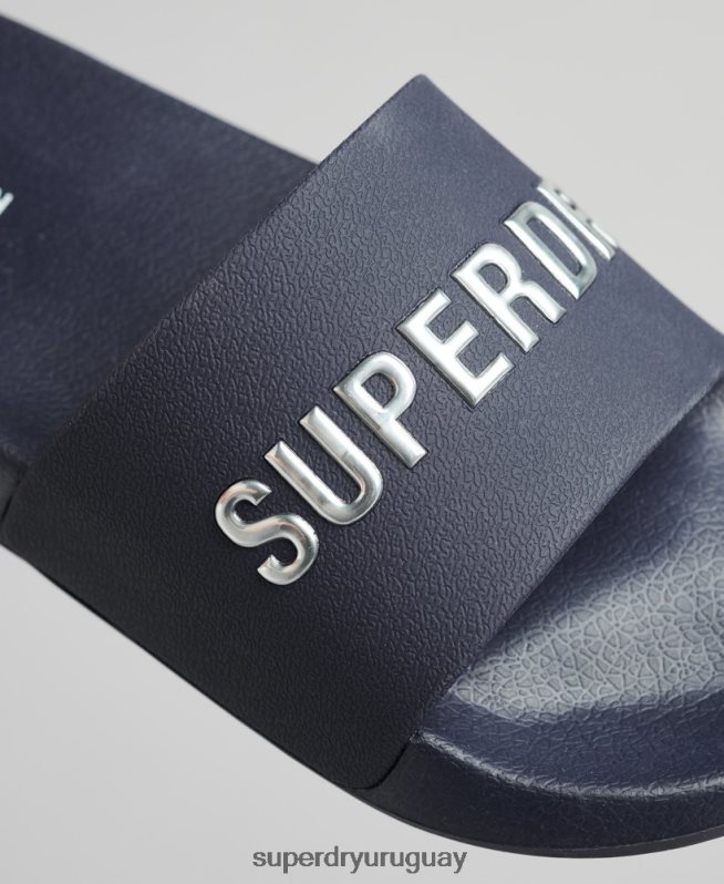 uy Superdry mujer chanclas de piscina con logo de código Armada DT2N8Z4392 zapatos