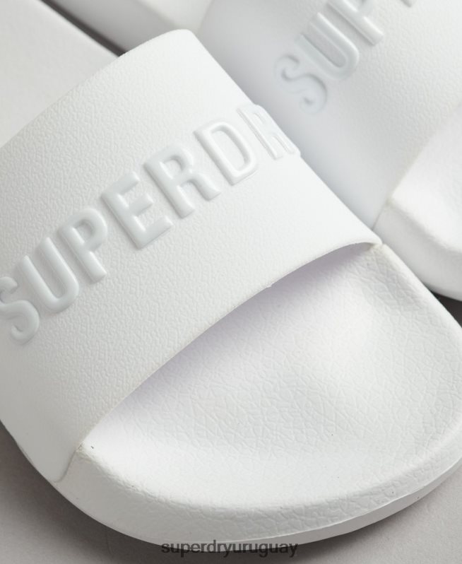 uy Superdry mujer chanclas de piscina con logo de código blanco DT2N8Z4379 zapatos