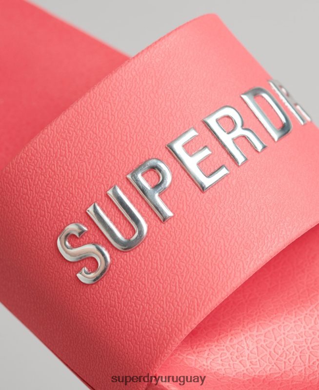 uy Superdry mujer chanclas de piscina con logo de código rosa DT2N8Z4352 zapatos