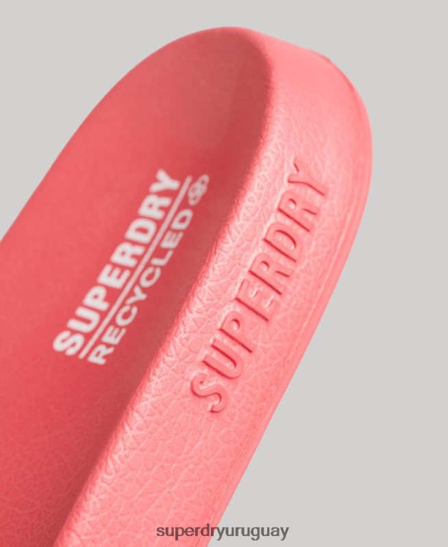 uy Superdry mujer chanclas de piscina con logo de código rosa DT2N8Z4352 zapatos