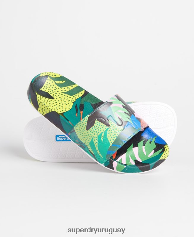 uy Superdry mujer chanclas de playa con estampado integral multi DT2N8Z6782 zapatos