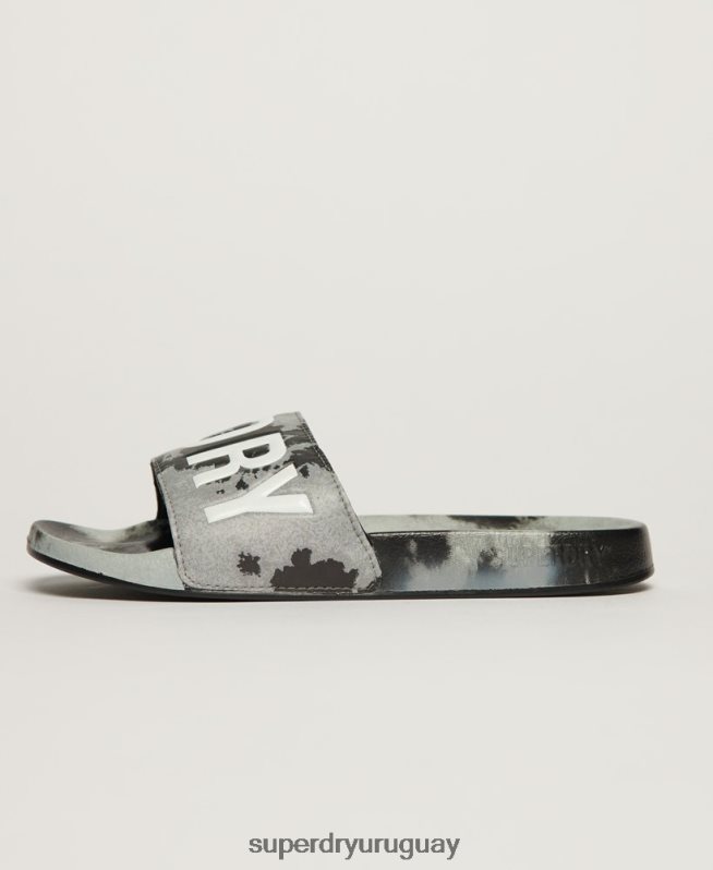 uy Superdry mujer chanclas veganas tie dye negro DT2N8Z2003 zapatos
