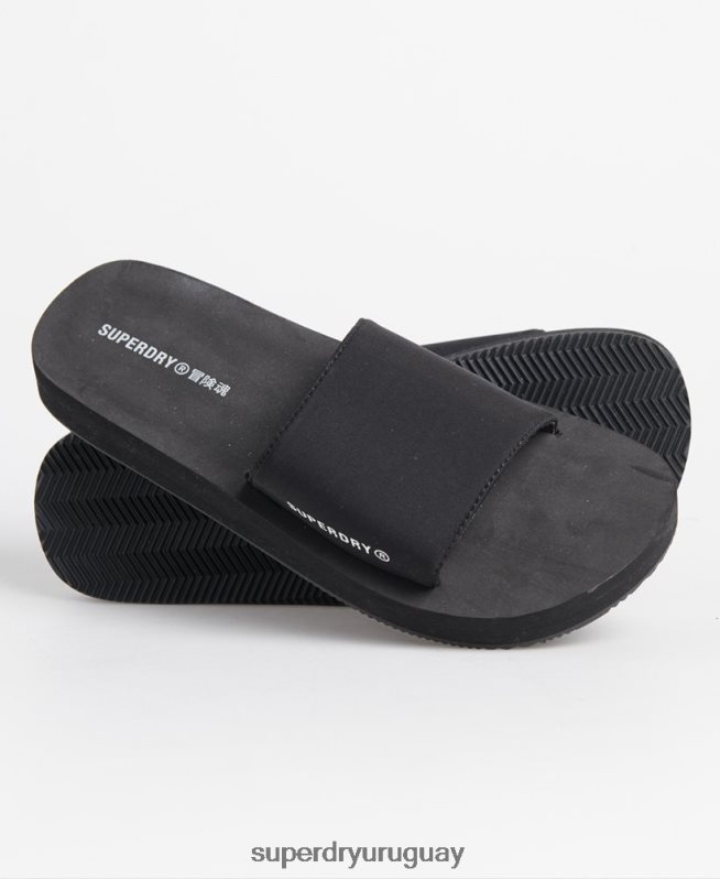 uy Superdry mujer deslizadores de deporte de natación negro DT2N8Z4207 zapatos