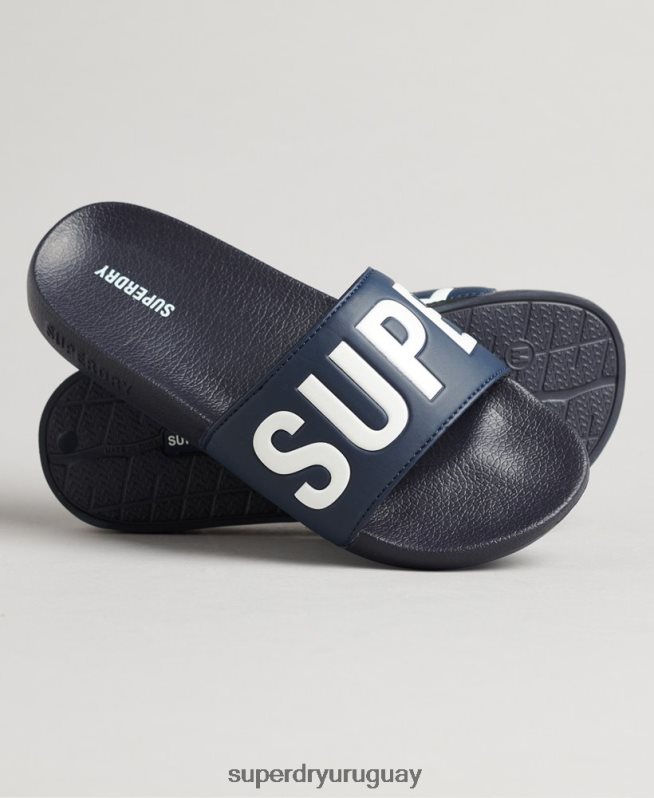uy Superdry mujer deslizadores de piscina central Armada DT2N8Z4370 zapatos