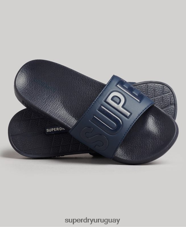 uy Superdry mujer deslizadores de piscina central Armada DT2N8Z4381 zapatos