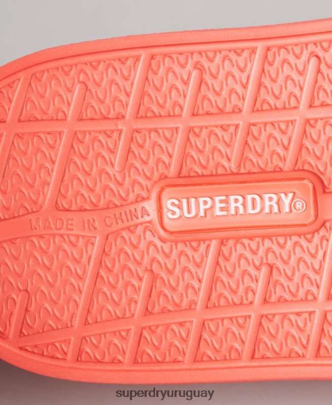 uy Superdry mujer deslizadores de piscina central coral DT2N8Z4380 zapatos