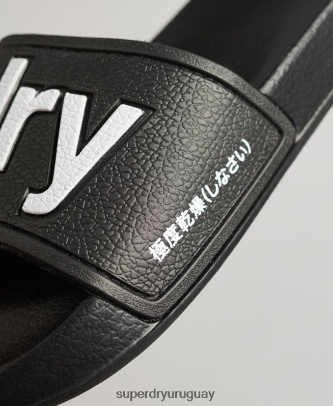 uy Superdry mujer deslizadores de piscina de eva negro DT2N8Z4422 zapatos