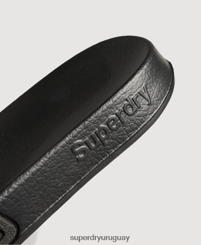 uy Superdry mujer deslizadores de piscina de eva negro DT2N8Z4422 zapatos