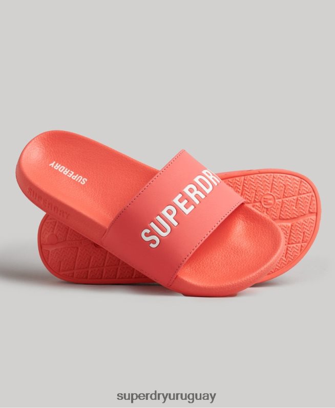 uy Superdry mujer deslizadores de piscina moldeados gráficos coral DT2N8Z4411 zapatos