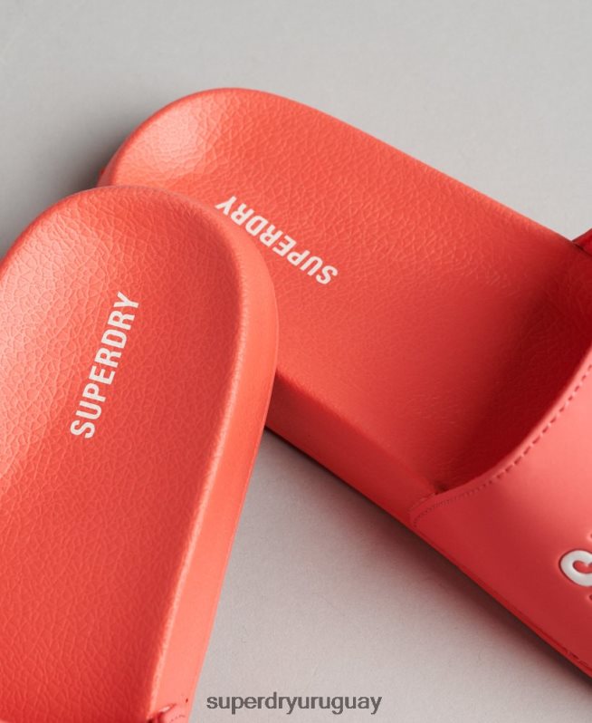 uy Superdry mujer deslizadores de piscina moldeados gráficos coral DT2N8Z4411 zapatos