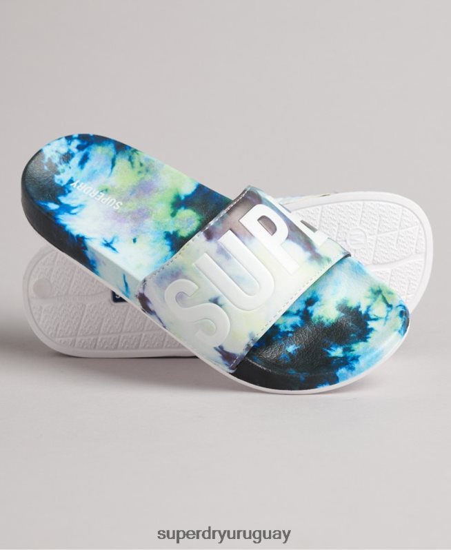uy Superdry mujer deslizadores de teñido anudado con código multi DT2N8Z4417 zapatos