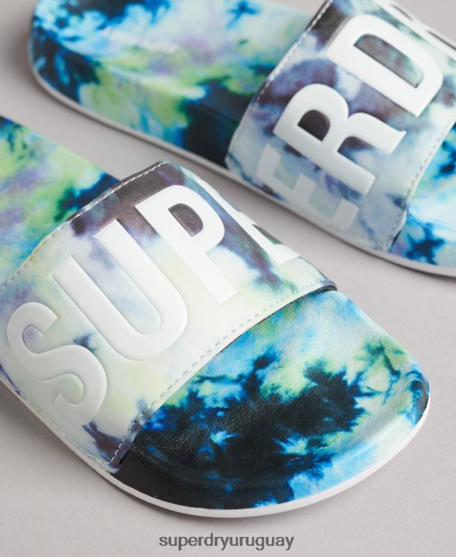 uy Superdry mujer deslizadores de teñido anudado con código multi DT2N8Z4417 zapatos