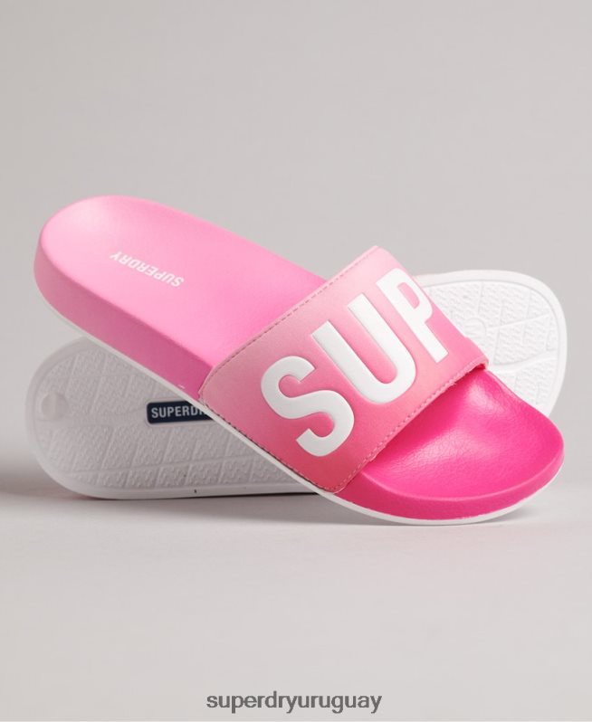 uy Superdry mujer deslizadores de tinte de inmersión de código rosa DT2N8Z4414 zapatos