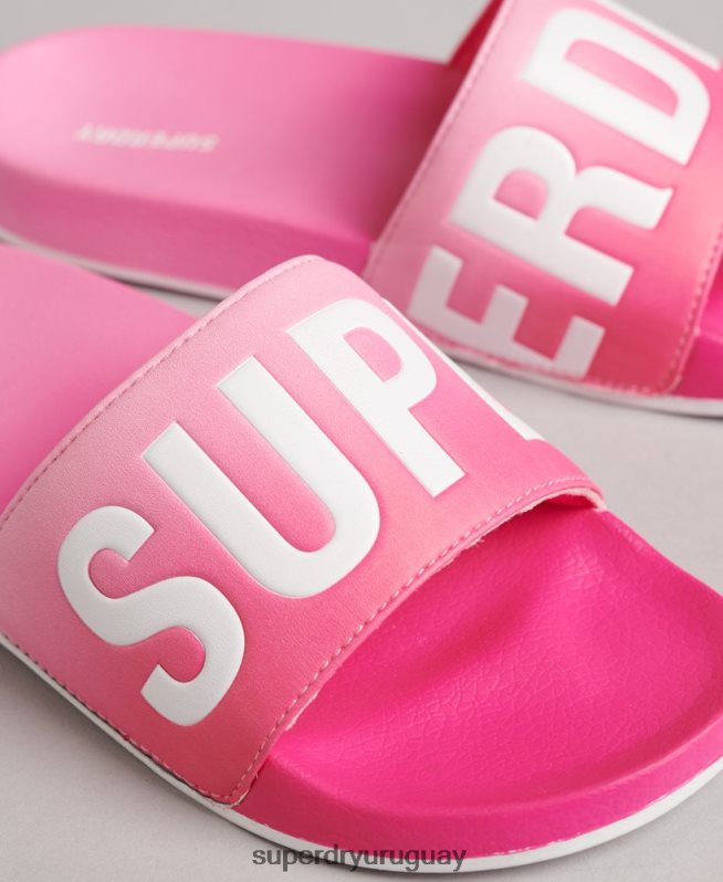 uy Superdry mujer deslizadores de tinte de inmersión de código rosa DT2N8Z4414 zapatos