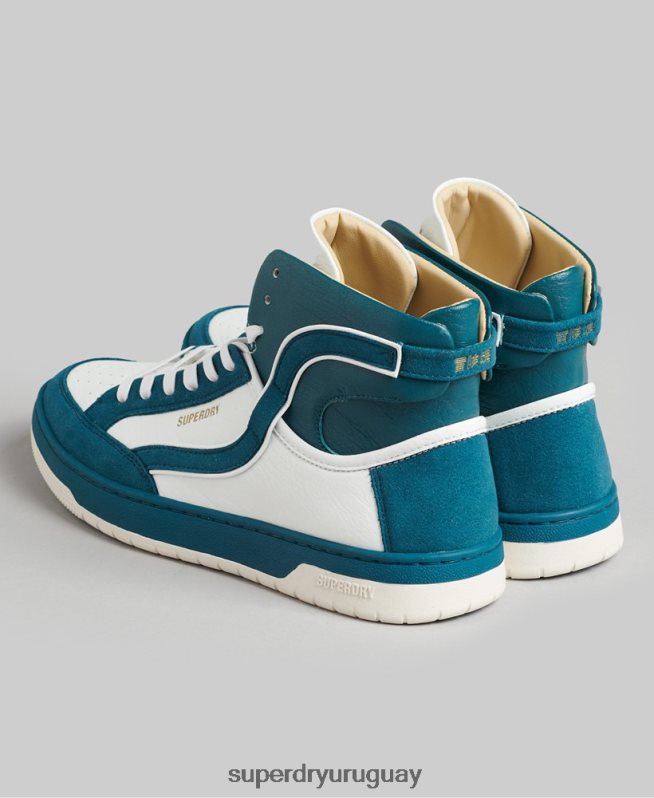 uy Superdry mujer tenis altos vintage vegan basket azul DT2N8Z6731 zapatos