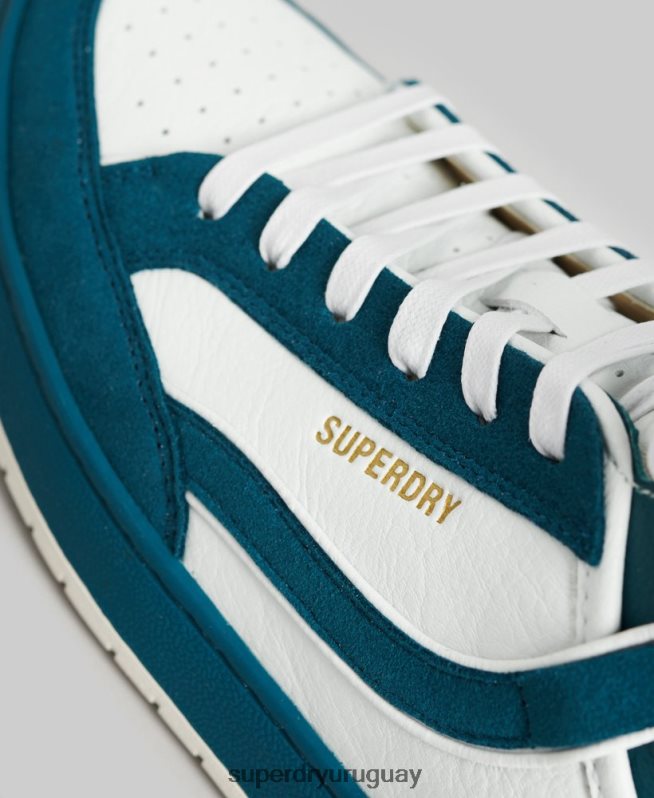 uy Superdry mujer tenis altos vintage vegan basket azul DT2N8Z6731 zapatos