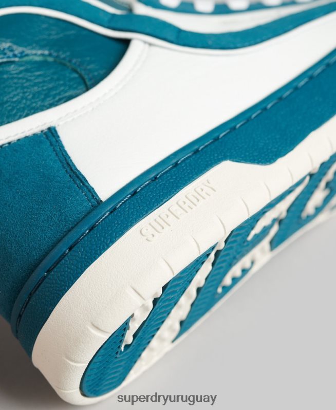 uy Superdry mujer tenis altos vintage vegan basket azul DT2N8Z6731 zapatos