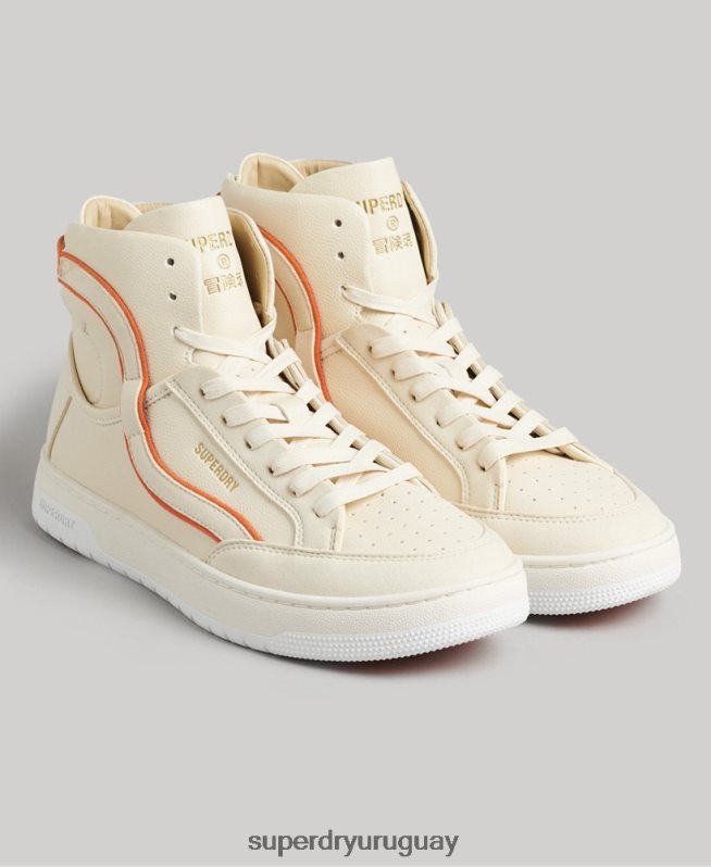 uy Superdry mujer tenis altos vintage vegan basket beige DT2N8Z6730 zapatos