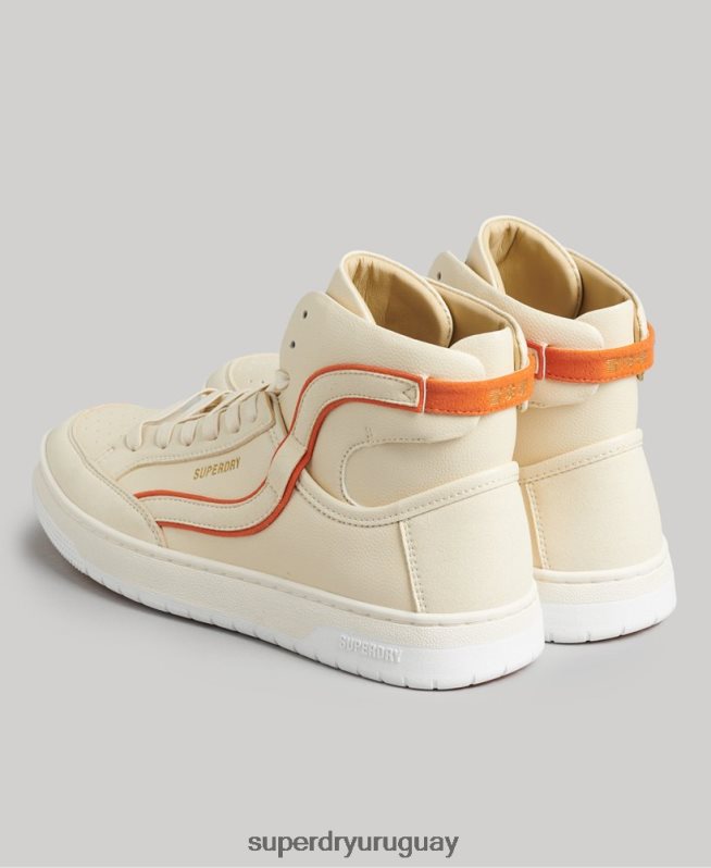 uy Superdry mujer tenis altos vintage vegan basket beige DT2N8Z6730 zapatos