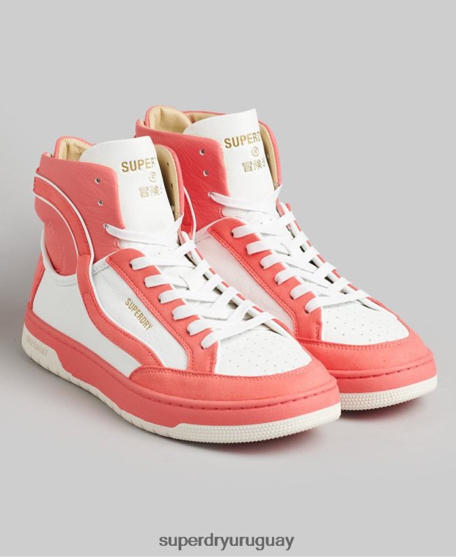 uy Superdry mujer tenis altos vintage vegan basket coral DT2N8Z6759 zapatos