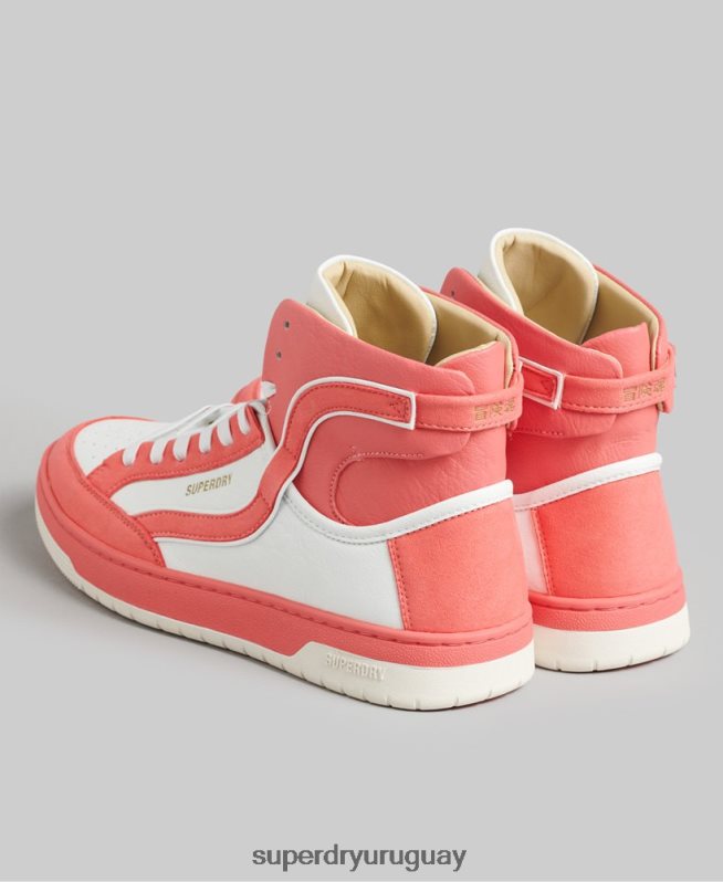 uy Superdry mujer tenis altos vintage vegan basket coral DT2N8Z6759 zapatos