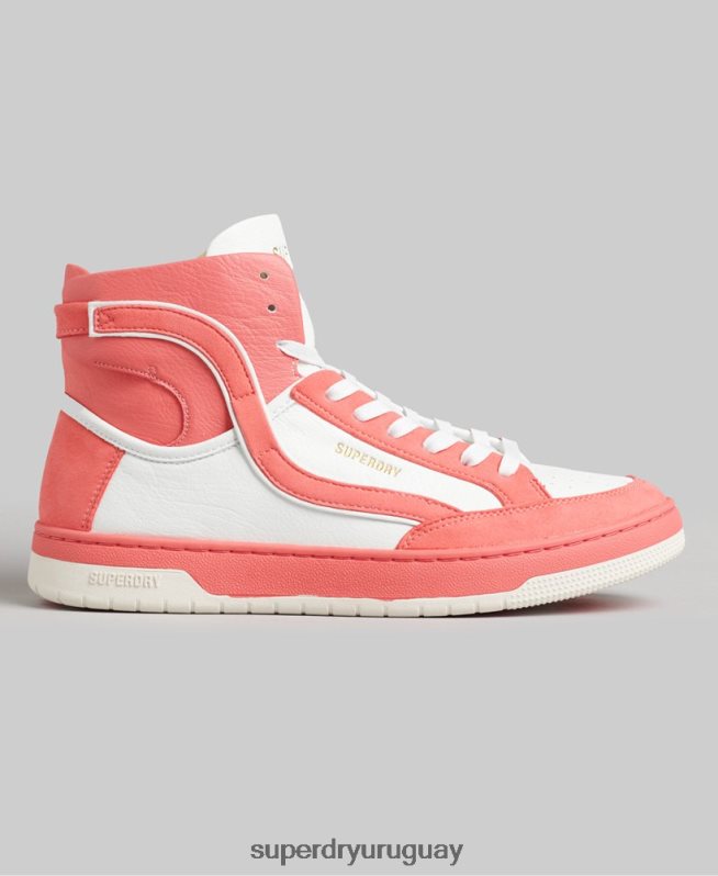uy Superdry mujer tenis altos vintage vegan basket coral DT2N8Z6759 zapatos