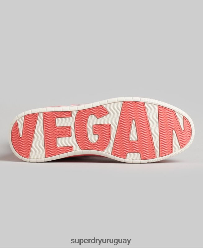 uy Superdry mujer tenis altos vintage vegan basket coral DT2N8Z6759 zapatos
