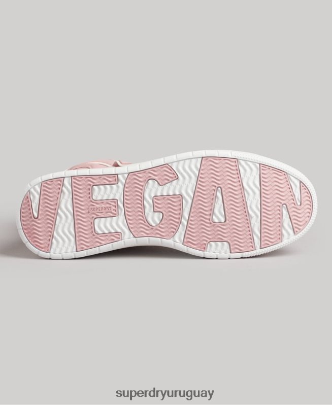 uy Superdry mujer tenis altos vintage vegan basket rosa DT2N8Z6673 zapatos