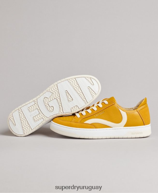 uy Superdry mujer tenis bajos vintage vegan basket amarillo DT2N8Z6576 zapatos