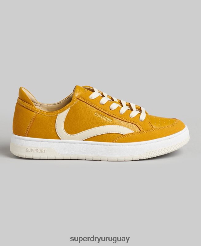 uy Superdry mujer tenis bajos vintage vegan basket amarillo DT2N8Z6576 zapatos