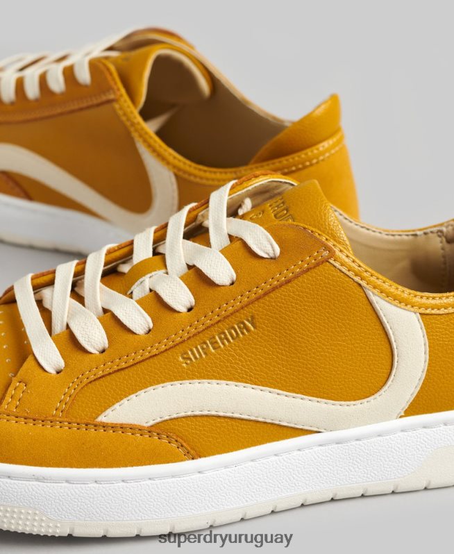 uy Superdry mujer tenis bajos vintage vegan basket amarillo DT2N8Z6576 zapatos