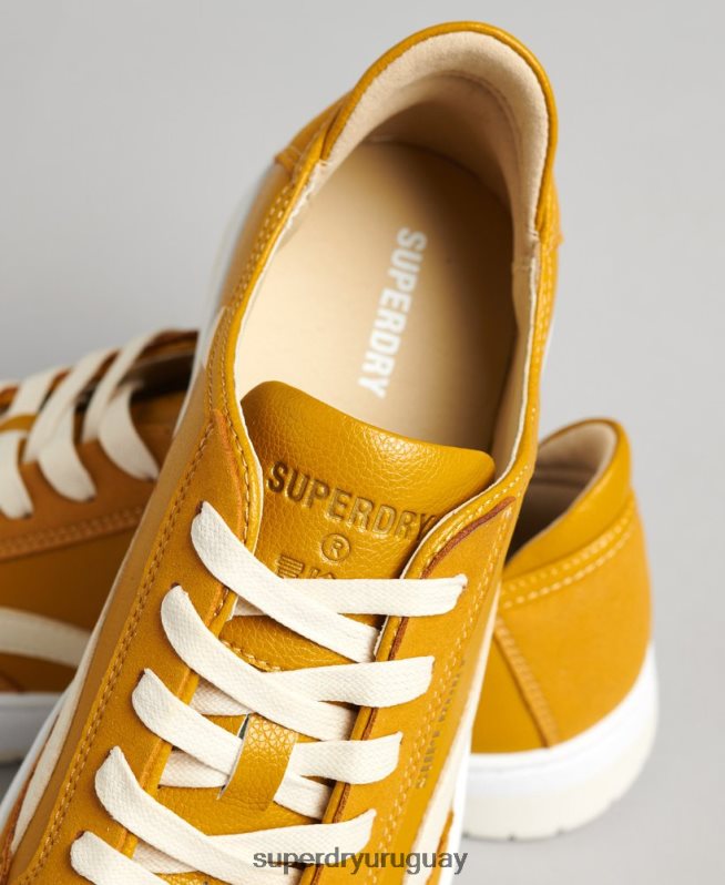 uy Superdry mujer tenis bajos vintage vegan basket amarillo DT2N8Z6576 zapatos