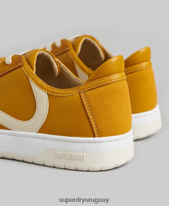 uy Superdry mujer tenis bajos vintage vegan basket amarillo DT2N8Z6576 zapatos
