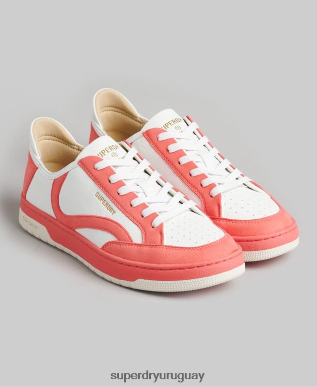 uy Superdry mujer tenis bajos vintage vegan basket coral DT2N8Z6732 zapatos