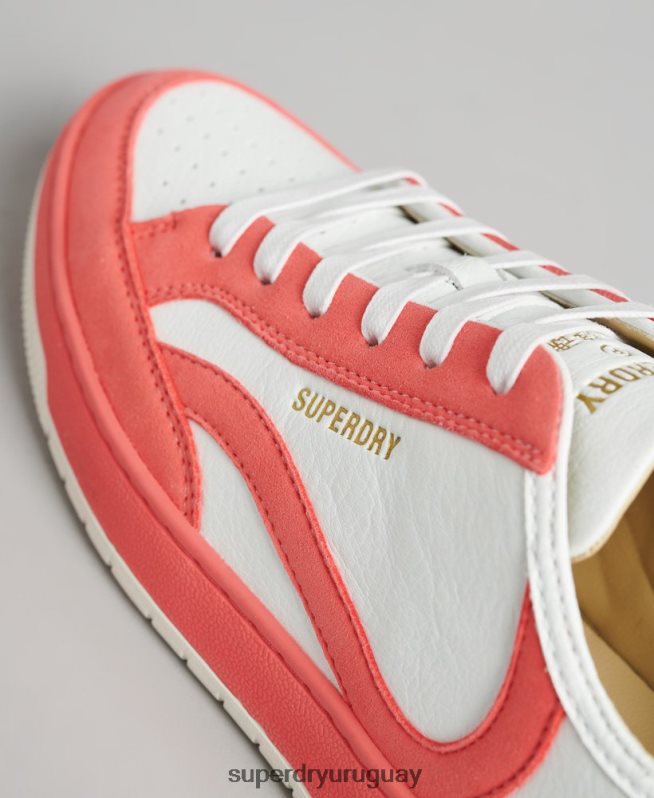 uy Superdry mujer tenis bajos vintage vegan basket coral DT2N8Z6732 zapatos