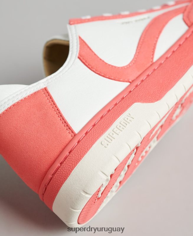 uy Superdry mujer tenis bajos vintage vegan basket coral DT2N8Z6732 zapatos