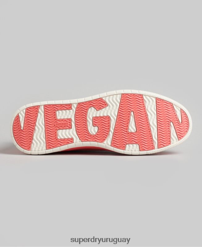 uy Superdry mujer tenis bajos vintage vegan basket coral DT2N8Z6732 zapatos