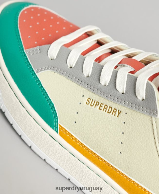 uy Superdry mujer tenis altos vintage vegan basket amarillo DT2N8Z4350 zapatos