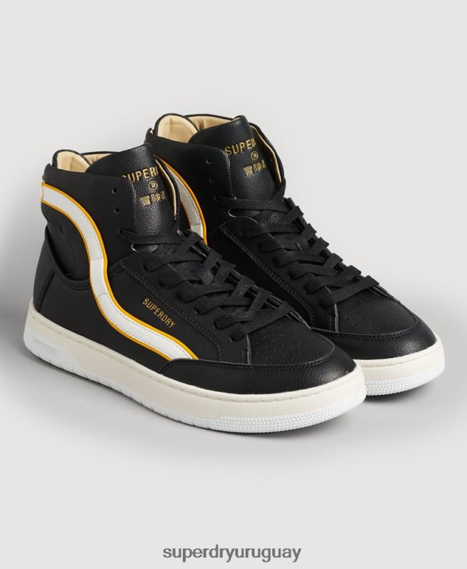 uy Superdry mujer tenis altos vintage vegan basket negro DT2N8Z4348 zapatos