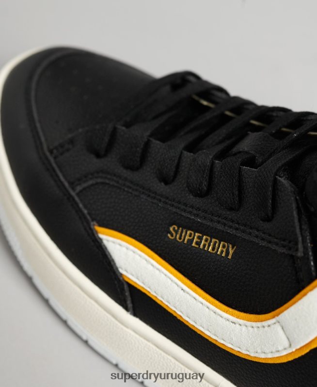 uy Superdry mujer tenis altos vintage vegan basket negro DT2N8Z4348 zapatos