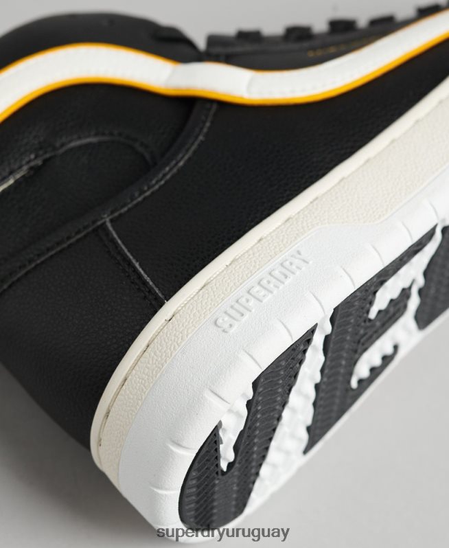 uy Superdry mujer tenis altos vintage vegan basket negro DT2N8Z4348 zapatos