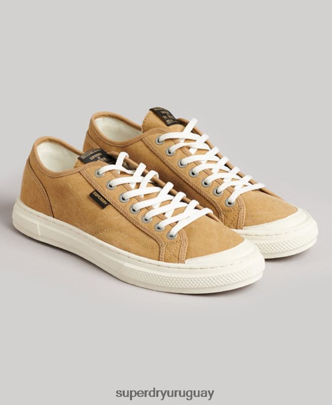 uy Superdry mujer tenis bajos veganos vintage con vulc sintético beige DT2N8Z4347 zapatos