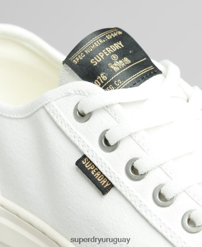 uy Superdry mujer tenis bajos veganos vintage con vulc sintético crema DT2N8Z4364 zapatos