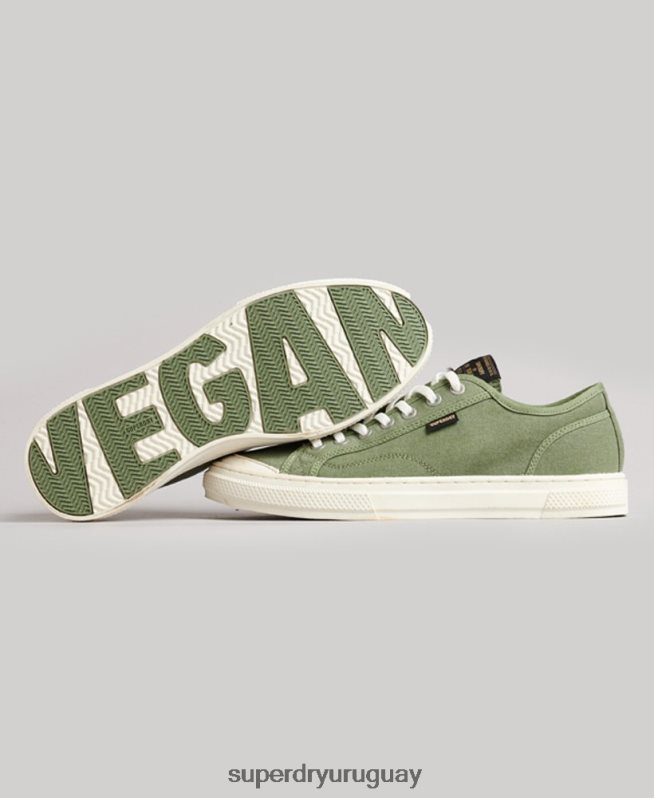 uy Superdry mujer tenis bajos veganos vintage con vulc sintético verde DT2N8Z4423 zapatos