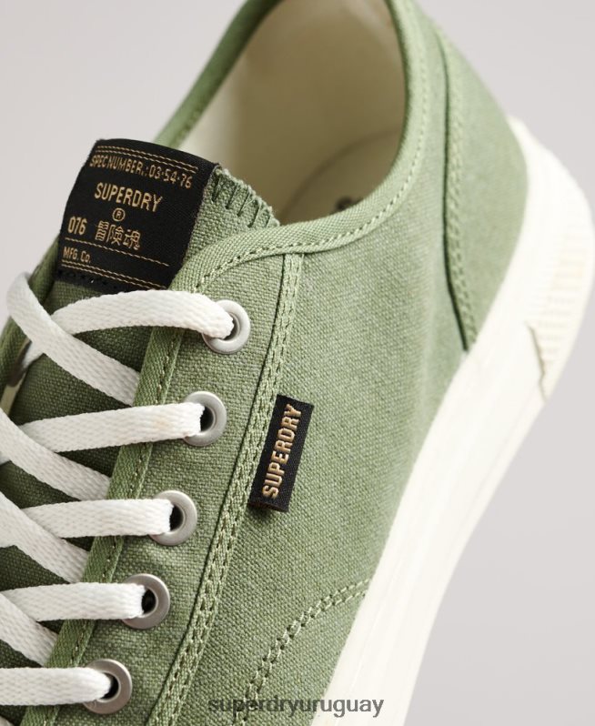 uy Superdry mujer tenis bajos veganos vintage con vulc sintético verde DT2N8Z4423 zapatos